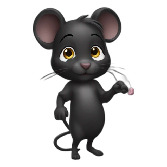 Une souris avec du maquillage et des cheveux noir sticker