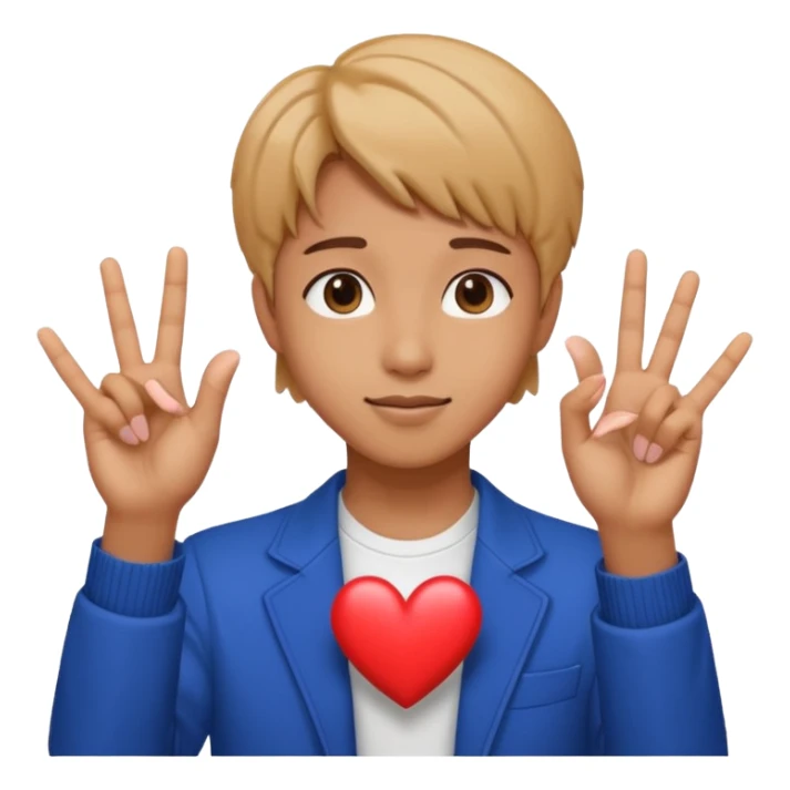 Bts hand pose and heart place mid of fingers sticker