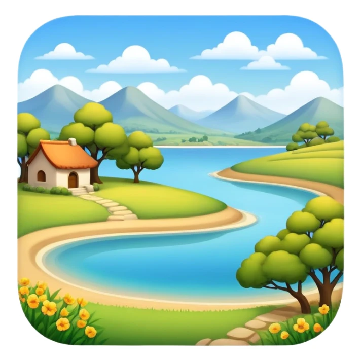 warm scenery  sticker