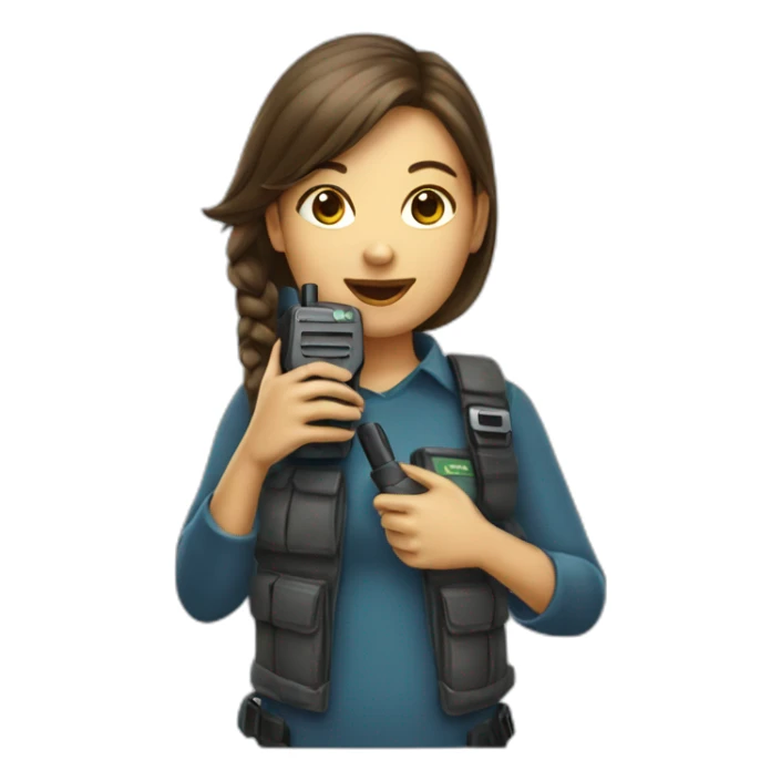girl with walkie talkie sticker
