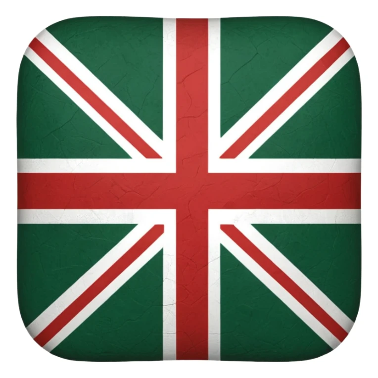 British flag but deep green instead of blue colour  sticker