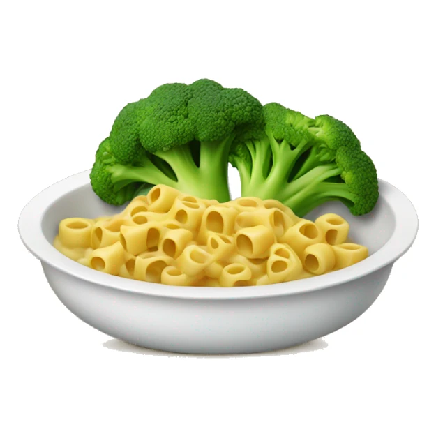 dish with macaroni and pieces of broccoli sticker