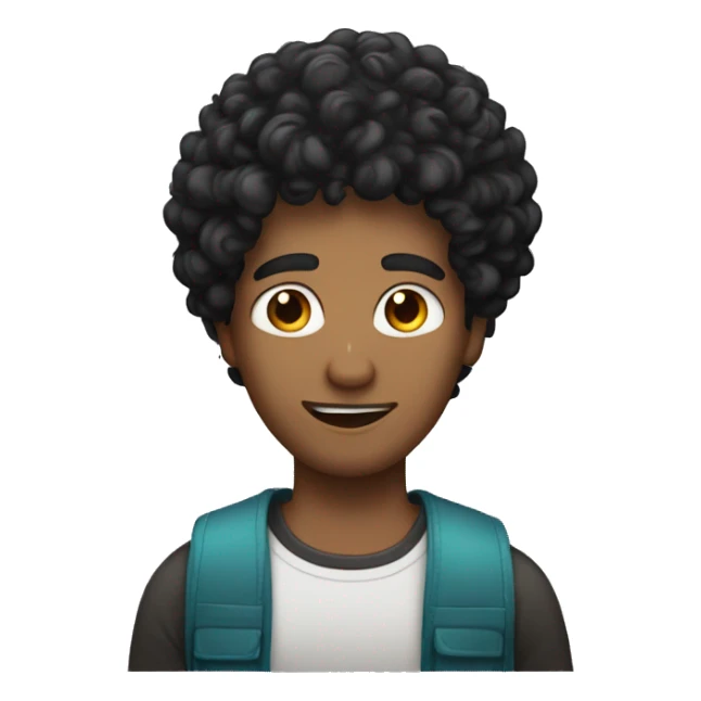 Black curly hair on indian guy sticker