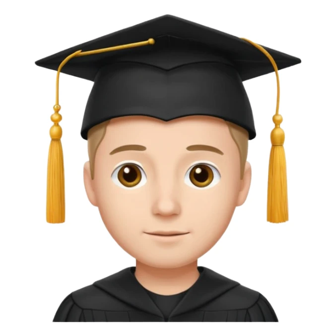 male university graduate sticker