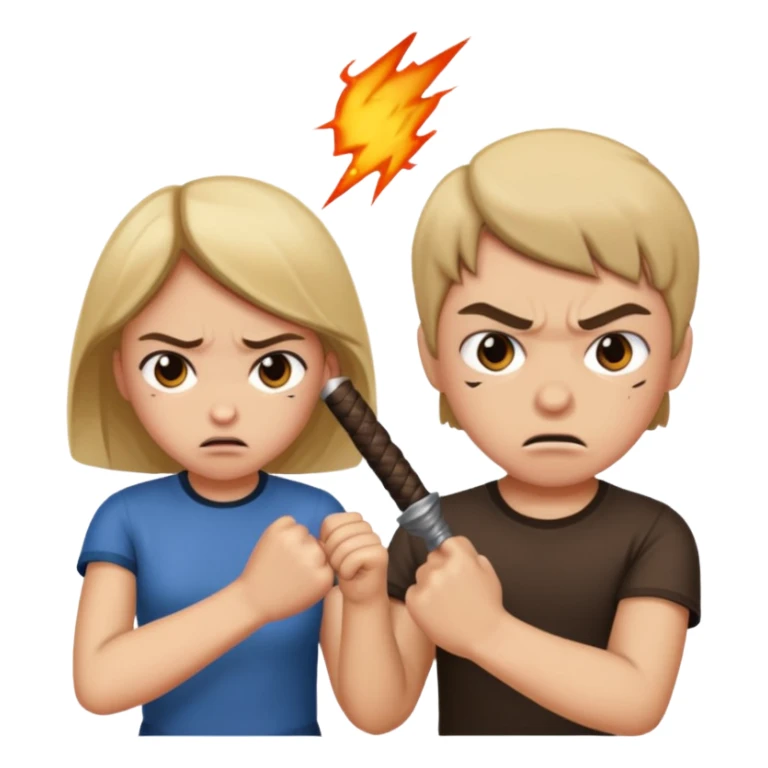 Fight girl and boy  sticker