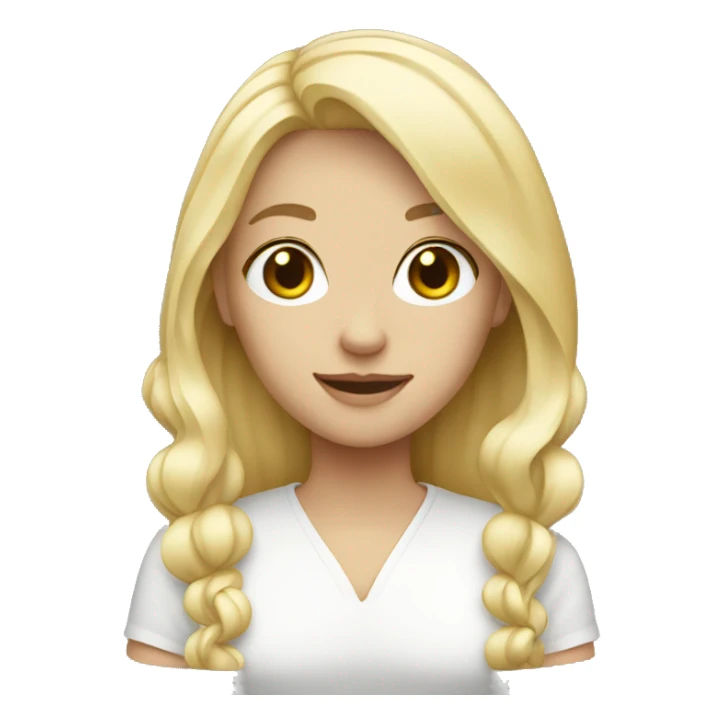 Blonde girl with white shpitz  sticker