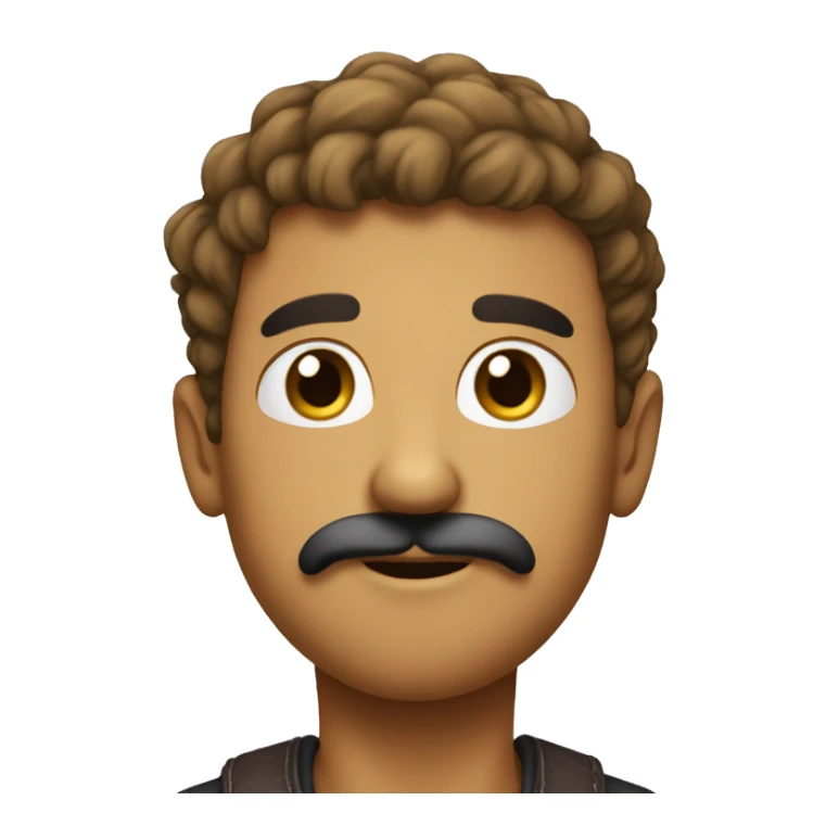 create a emoji who has a short ustache unerneth his nose and as long as his under nose he has sticker