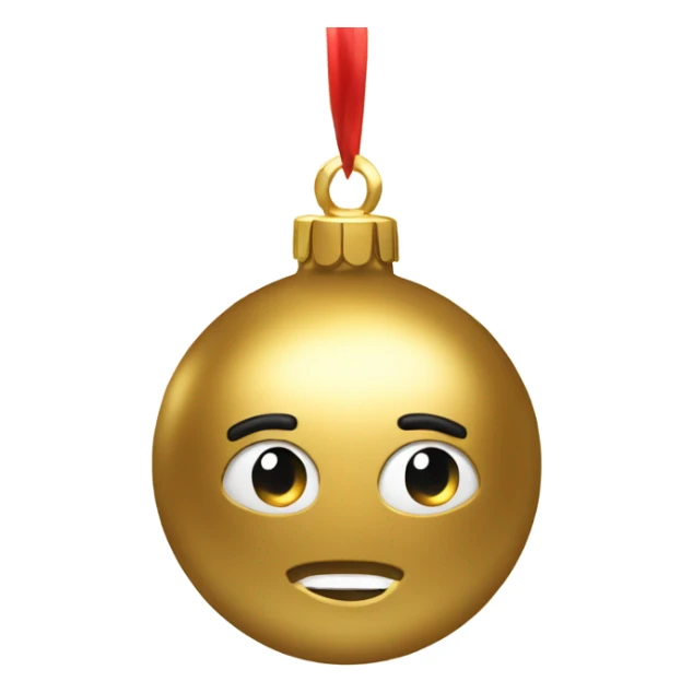 A metallic Christmas gold ornament sticker
