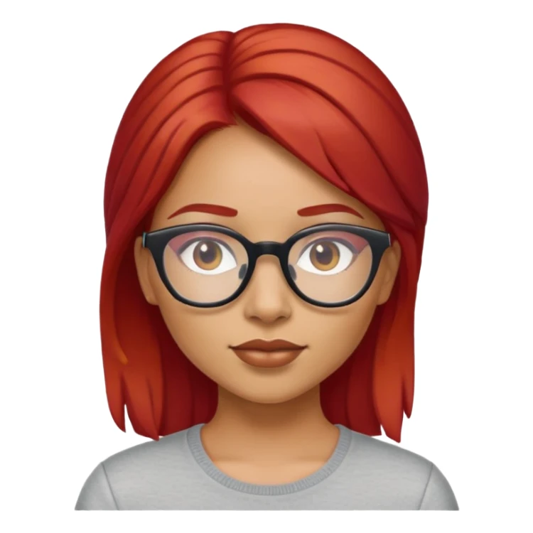 Latina girl with red hair and glasses sticker