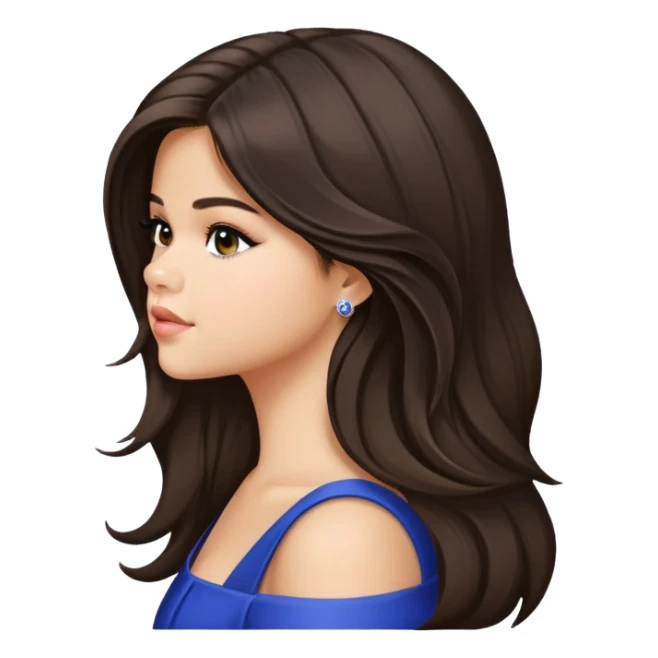 Selena Gomez long hair side profile sticker