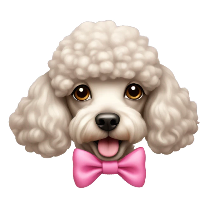 poodle with pink bow on its head sticker