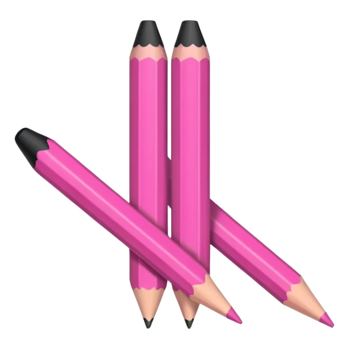 2 pink and 3 black pencil emoji sticker