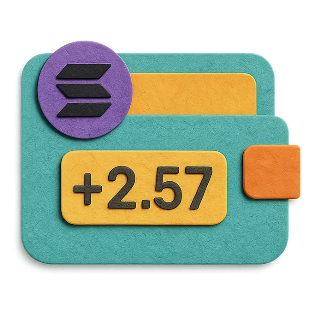 A logo for a solana wallet balance tracker in the macos menubar sticker