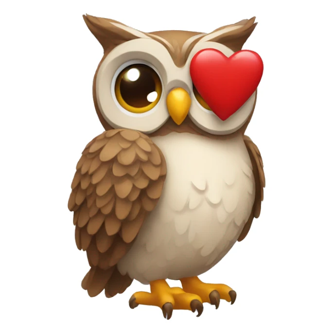 Owl holding heart  sticker
