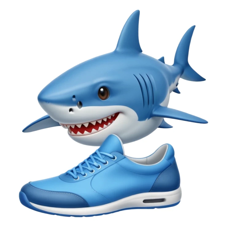 Shark emoji wearing shoes sticker