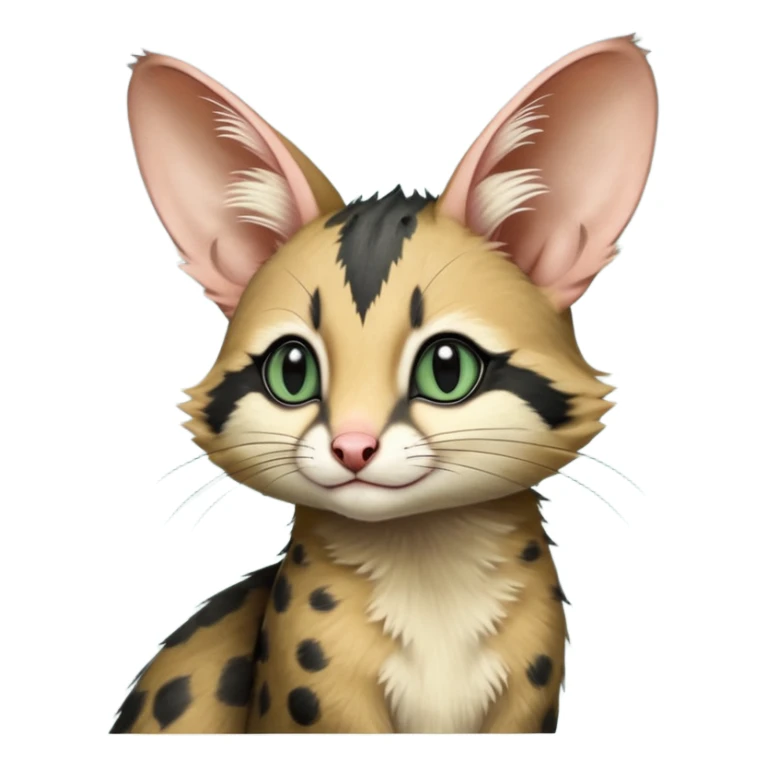 Dark-Green, black-pointed, soft natural realistic romantic vintage antique divine beautiful elegant pretty precious cute young youthful  Fakémon-Pokémon-opossum-feline-mouse-serval-caracal-chinchilla-Minccino-Cinccino-Meowstic-rodent-hybrid-creature with a big fluffy bushy tail (full body) sticker