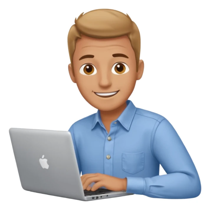 happy man on laptop sticker