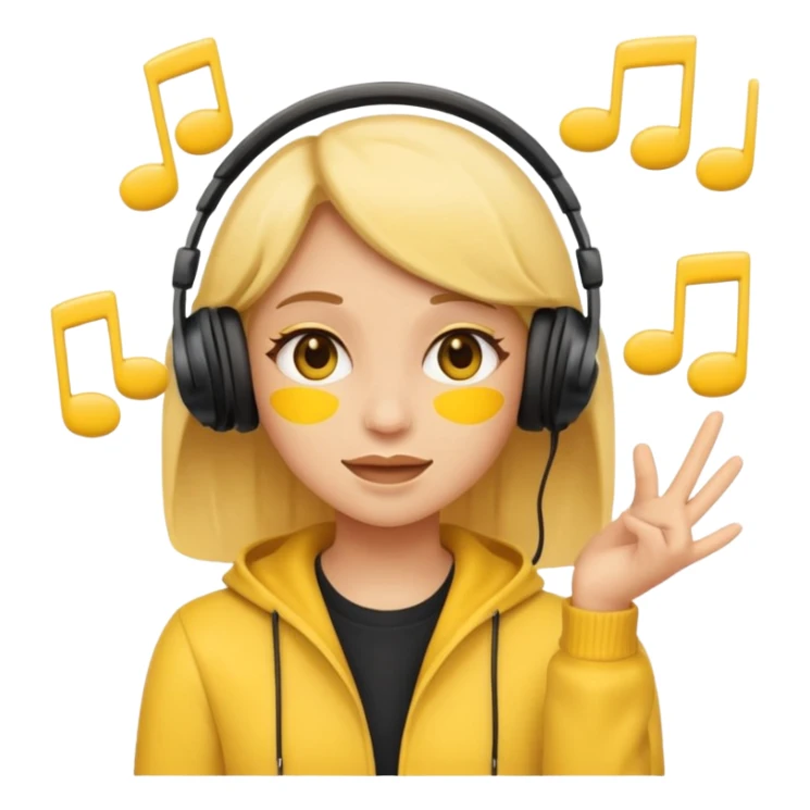 Emoji girl listen song sticker