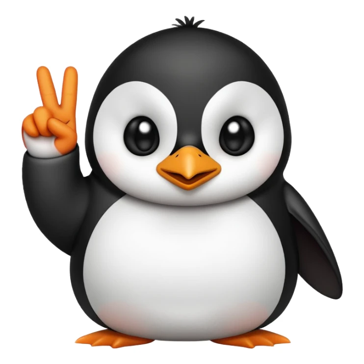 Penguin throwing up the middle finger with an angry look on his face sticker