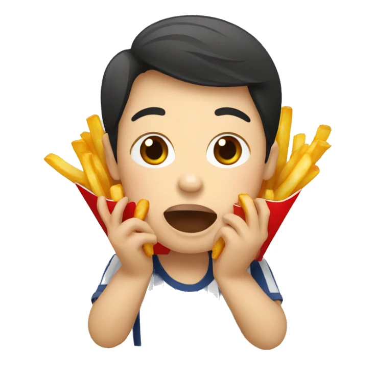 thailand people eat french fries sticker