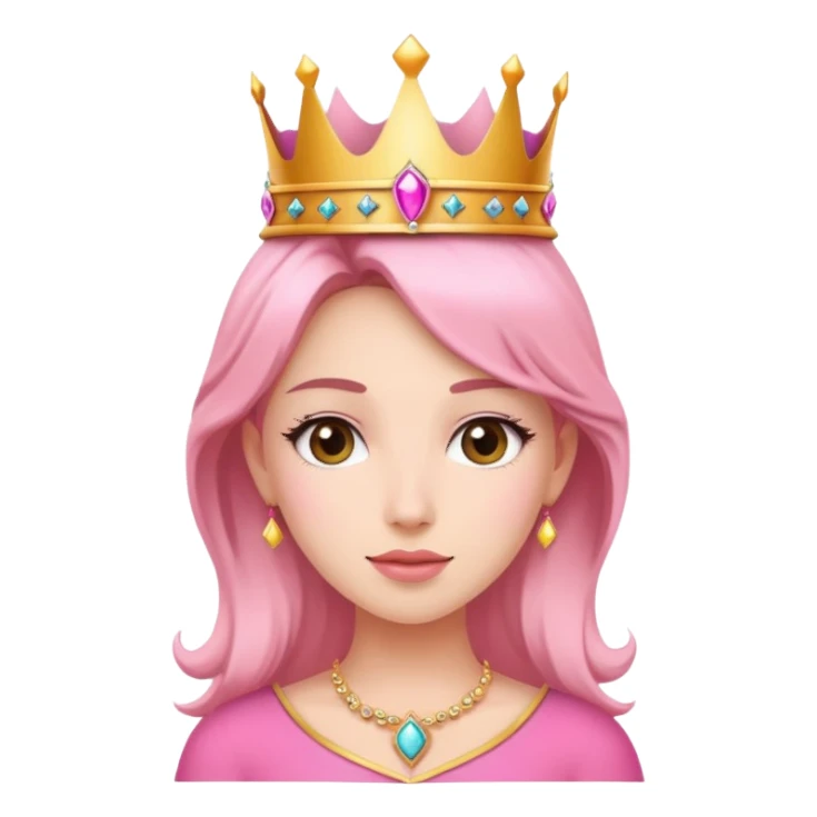 Attractive woman with crown on her head and pink outfit  sticker