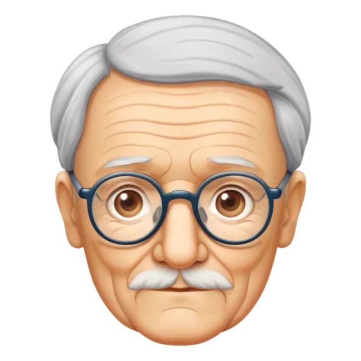 elderly German philosopher with glasses and age spots sticker