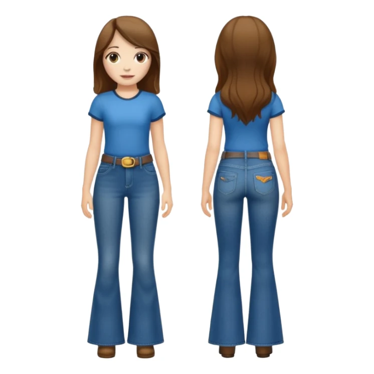 girl wearing bell bottom jeans sticker