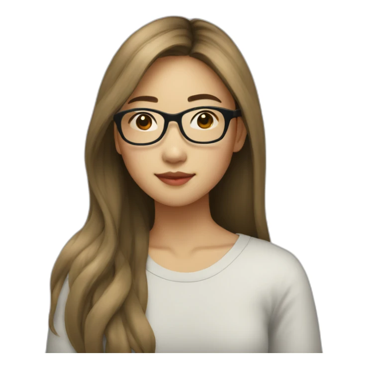 asian-cool-girl-with-glasses-and-long-hair sticker