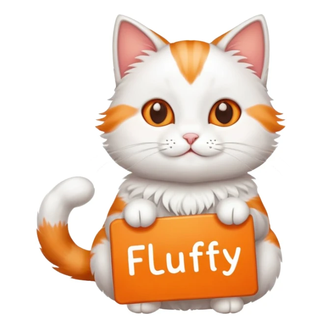 A cat holds the sign with the inscription sticker