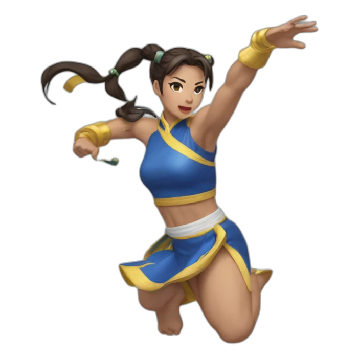 Chun-Li raise raise arms and jump high sticker
