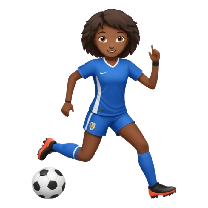 chica morena jugando futbol sticker