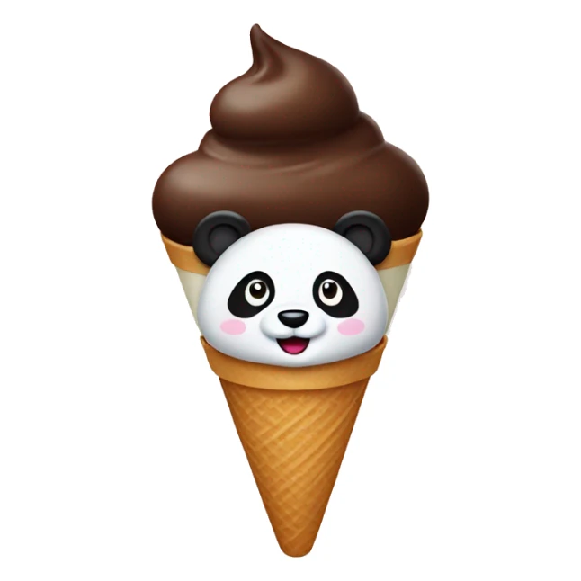 panda paws ice cream cone sticker