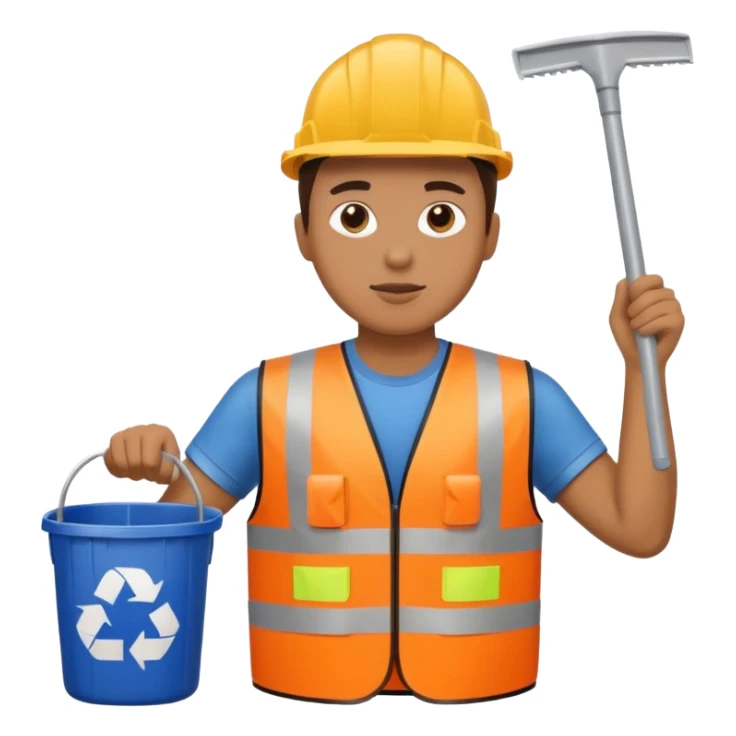 Waste Management, safety vest, trash picker sticker