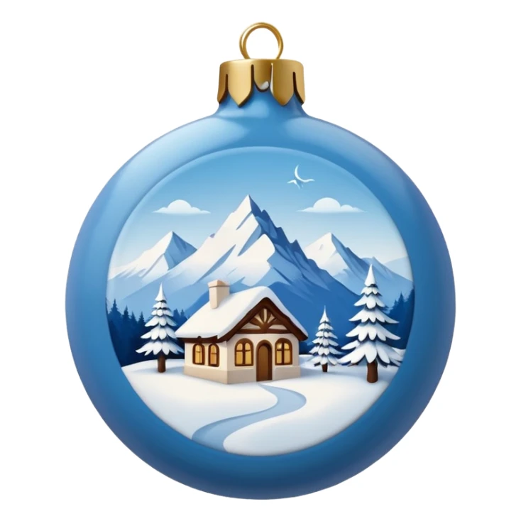 white christmas ornament with an alpine print  sticker