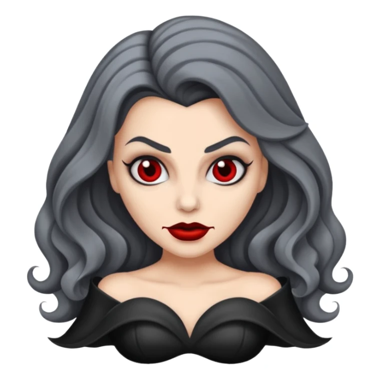 vampira com a cor de pele cinza, cabelo ondulados sticker