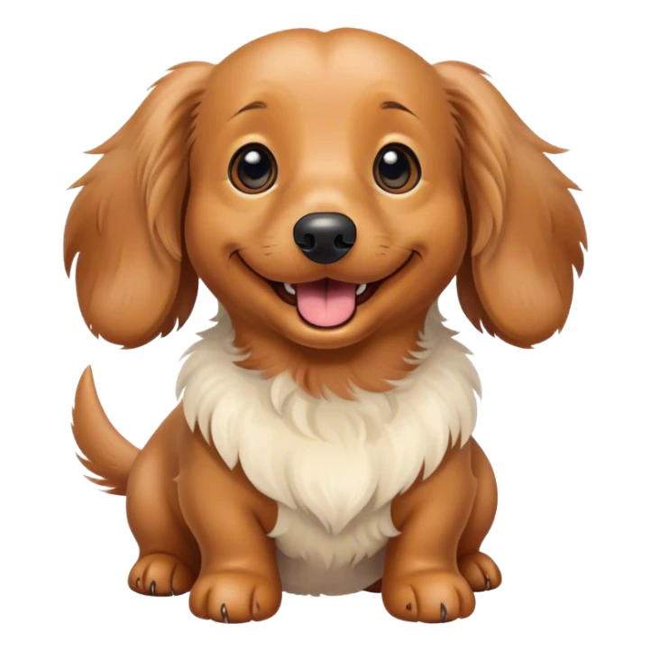 cream fluffy dachshund is happy sticker