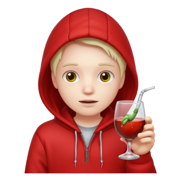 worm in glass in a red hoodie sticker