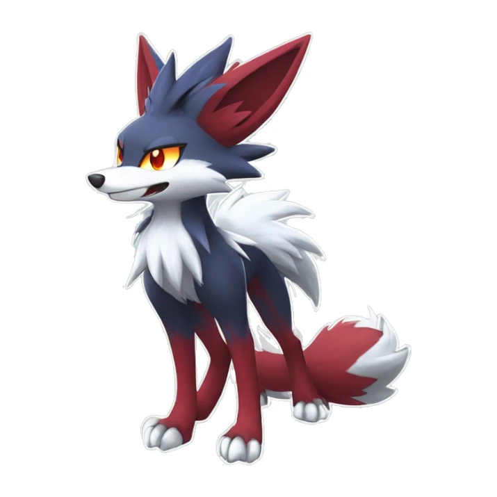 Braixen-Zoroark-Lycanroc Midnight Form-Fakemon Full body sticker