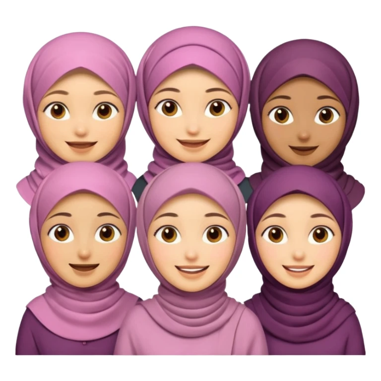 Group of happy hijabis  sticker