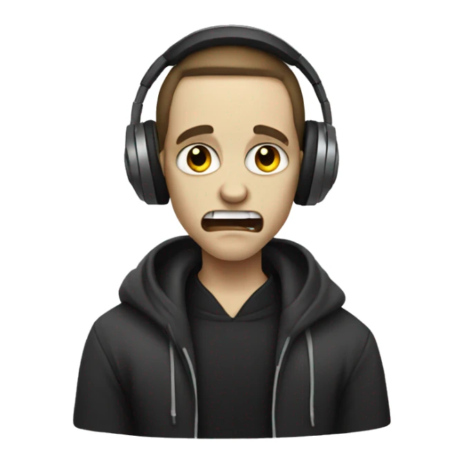 Vampire with headphones and hoodie sticker