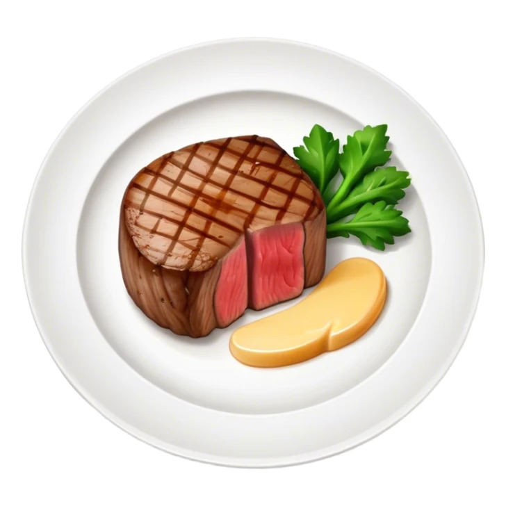 Filet mignon on a white plate  sticker