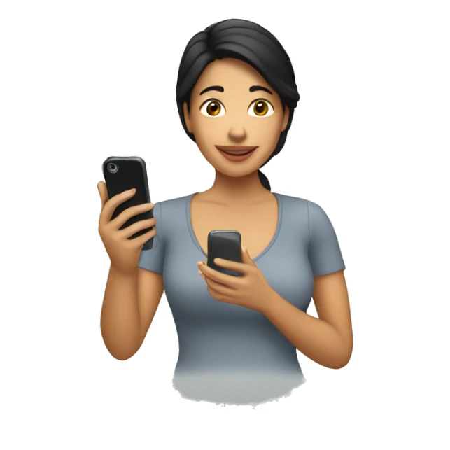 hispanic woman recording with phone camera sticker