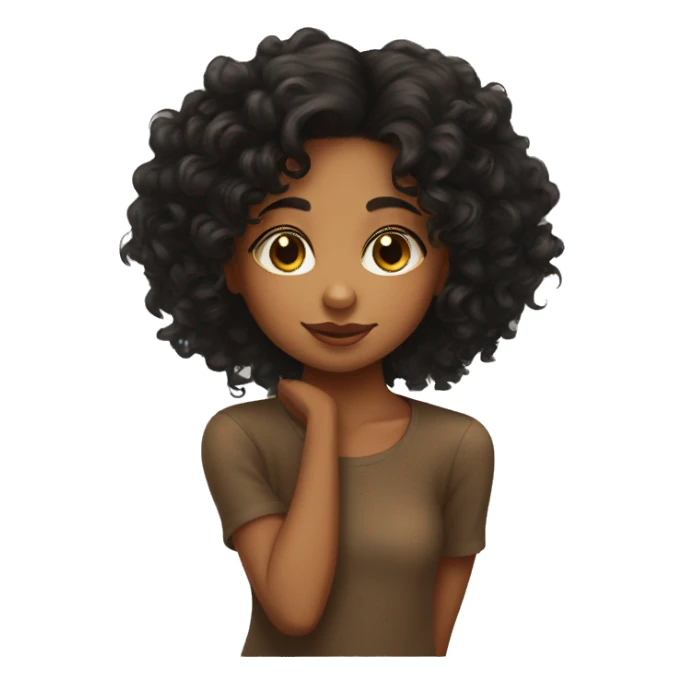 Brown Girl kisses black curly hair girl sticker