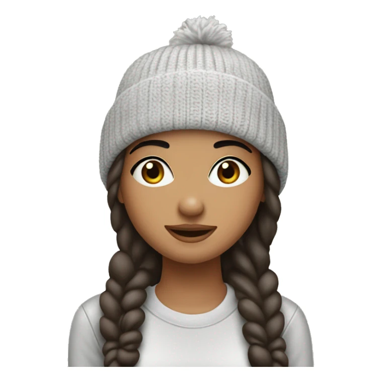 Brunette girl  with beanie and eyebrow piercing ￼ sticker