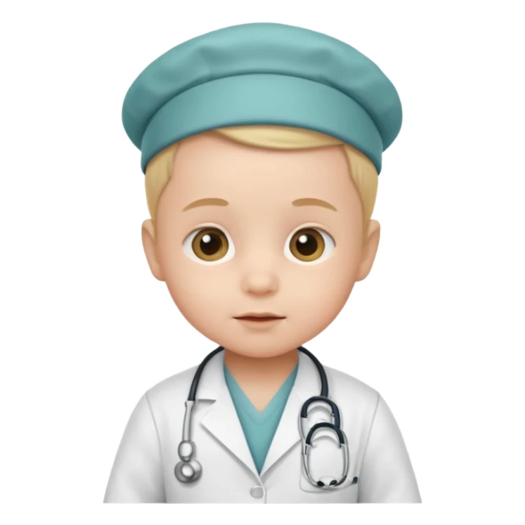 baby dressed as a doctor sticker