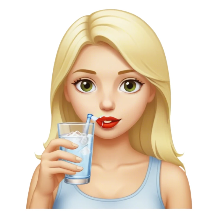 Blonde girl drinking vodka soda sticker