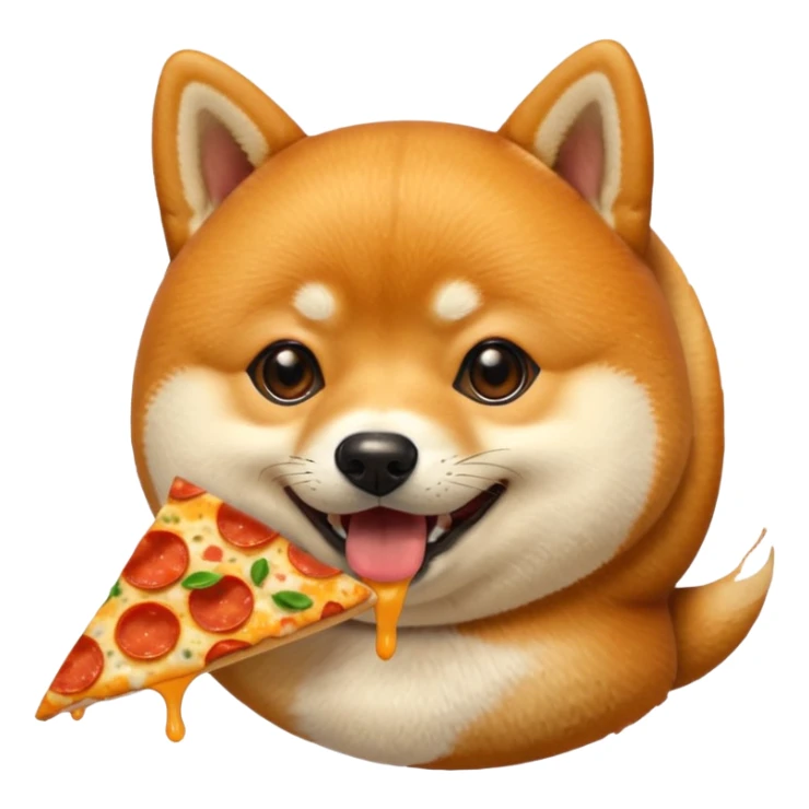 animated shiba inu eating pizza sticker