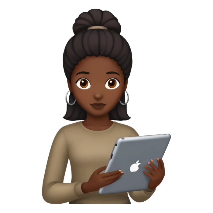 Black girl with i pad sticker