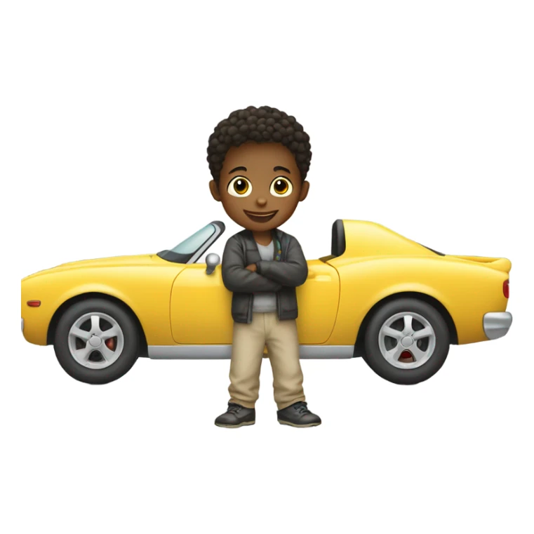 Little boy playing with cars  sticker