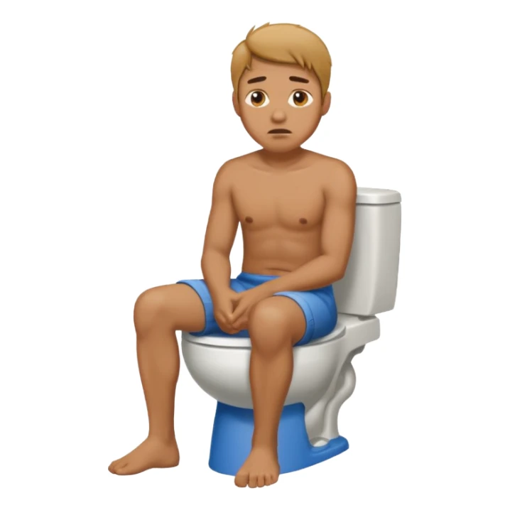 A man having diarrhea on the toilet sticker